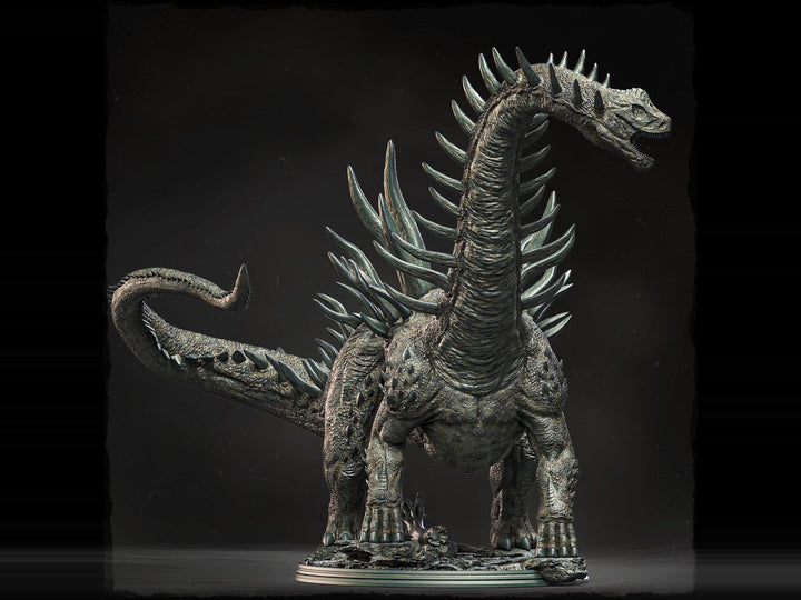 Gargantuan Spiked Sauropod Dinosaur Miniature | Prehistoric Beast | UNPAINTED Resin DnD Pathfinder