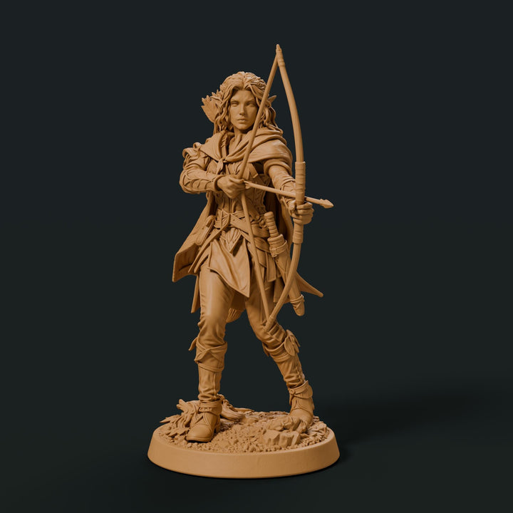 Female Elf Ranger Archer Miniature | Wood Elf Sharpshooter | DnD Pathfinder | Elavrielle | UNPAINTED Resin