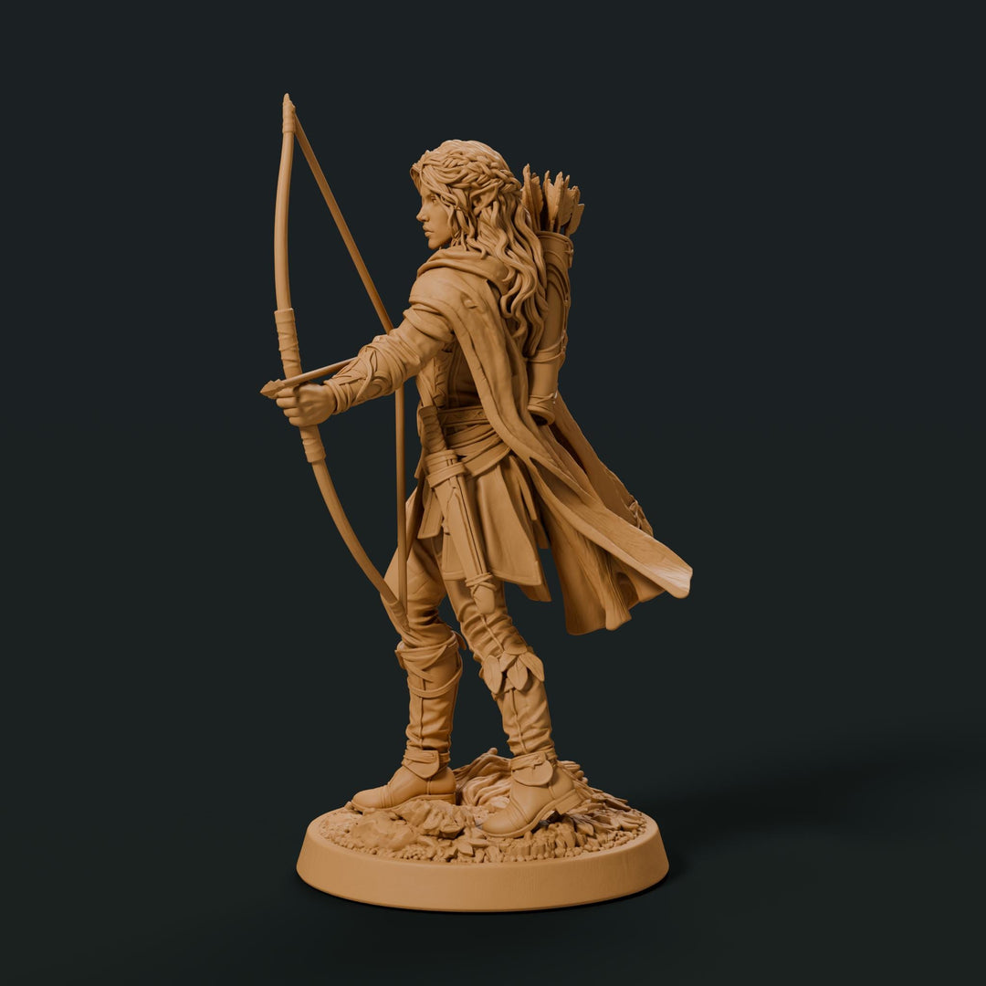 Female Elf Ranger Archer Miniature | Wood Elf Sharpshooter | DnD Pathfinder | Elavrielle | UNPAINTED Resin
