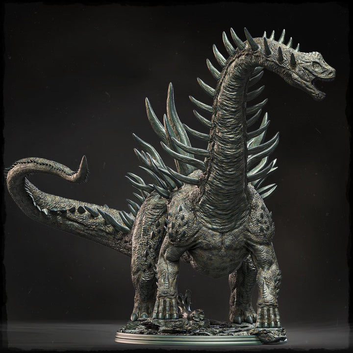 Gargantuan Spiked Sauropod Dinosaur Miniature | Prehistoric Beast | UNPAINTED Resin DnD Pathfinder