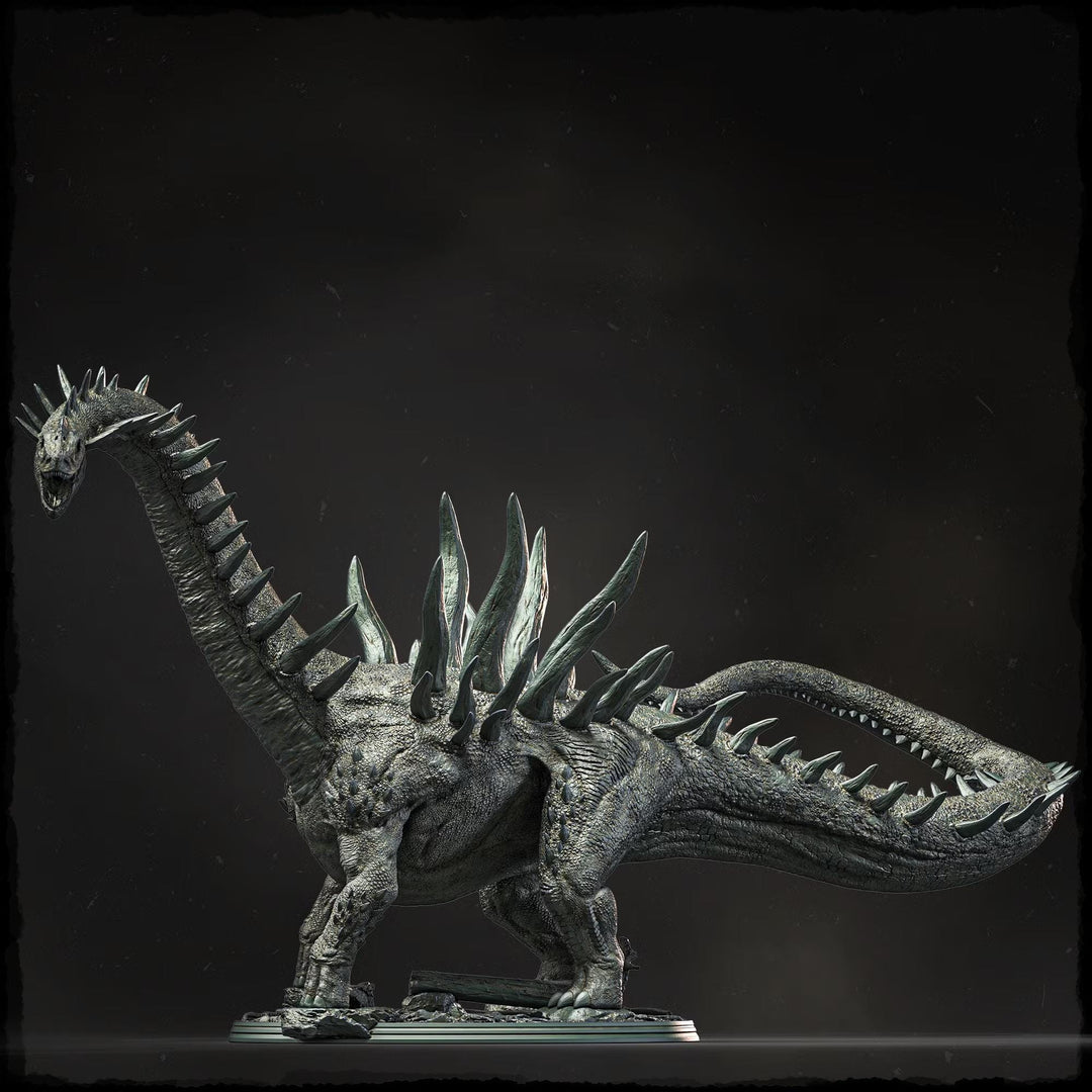 Gargantuan Spiked Sauropod Dinosaur Miniature | Prehistoric Beast | UNPAINTED Resin DnD Pathfinder