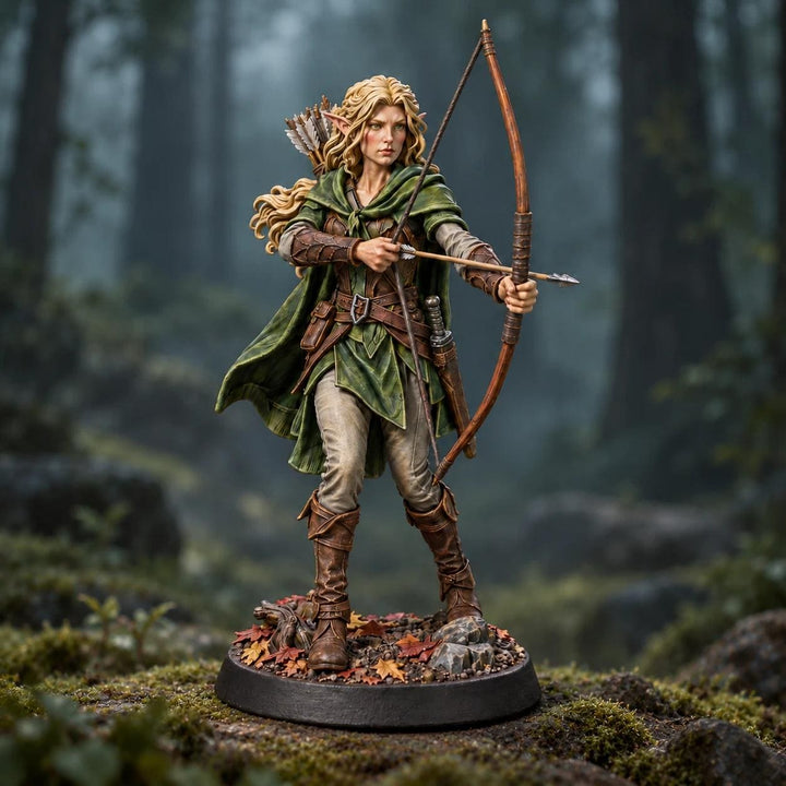 Female Elf Ranger Archer Miniature | Wood Elf Sharpshooter | DnD Pathfinder | Elavrielle | UNPAINTED Resin