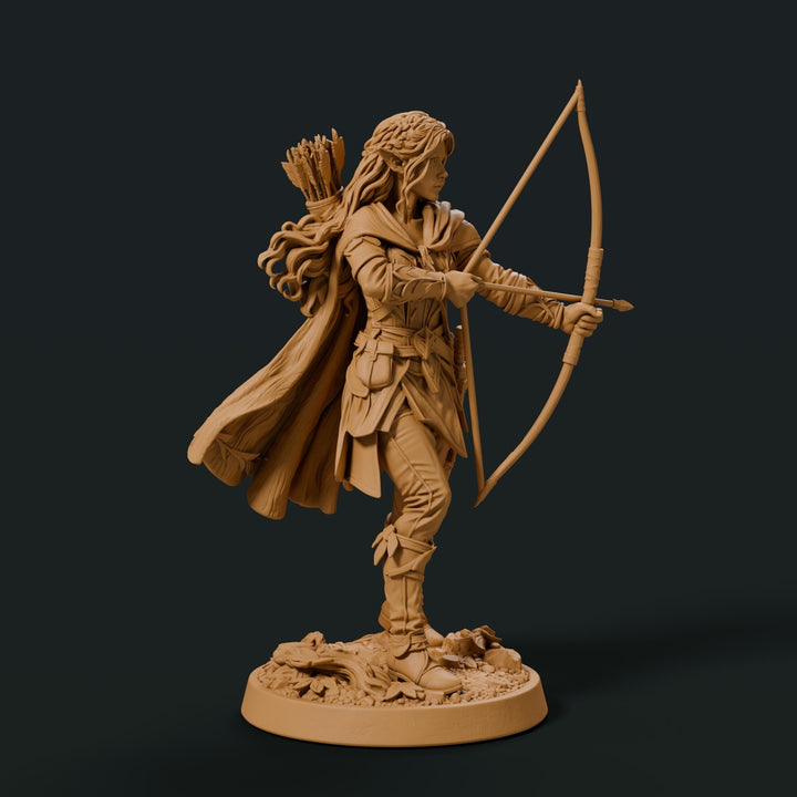 Female Elf Ranger Archer Miniature | Wood Elf Sharpshooter | DnD Pathfinder | Elavrielle | UNPAINTED Resin