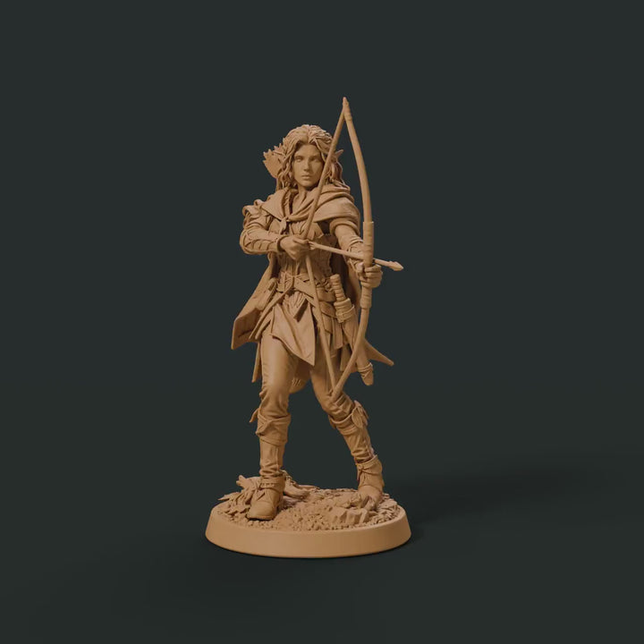 Female Elf Ranger Archer Miniature | Wood Elf Sharpshooter | DnD Pathfinder | Elavrielle | UNPAINTED Resin