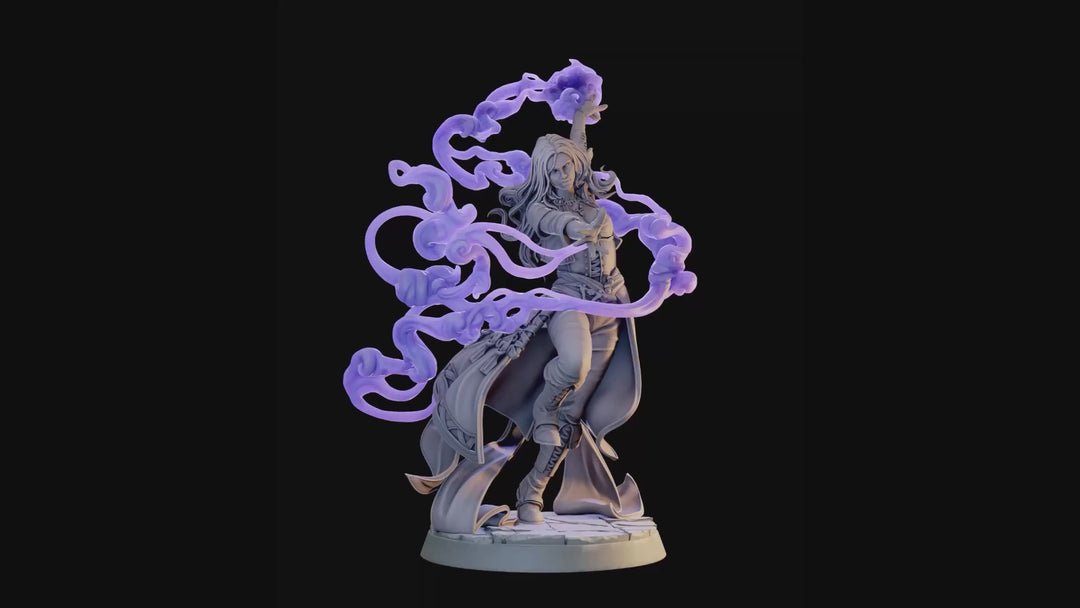 Female Wizard, Warlock, Sorcerer PC NPC, Paintedornot Original Design Unpainted Mini | 5 Sizes /Scales