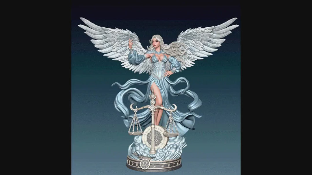 Female Libra Zodiac Miniature | Celestial Sorceress NSFW Topless | UNPAINTED Resin DnD Pathfinder