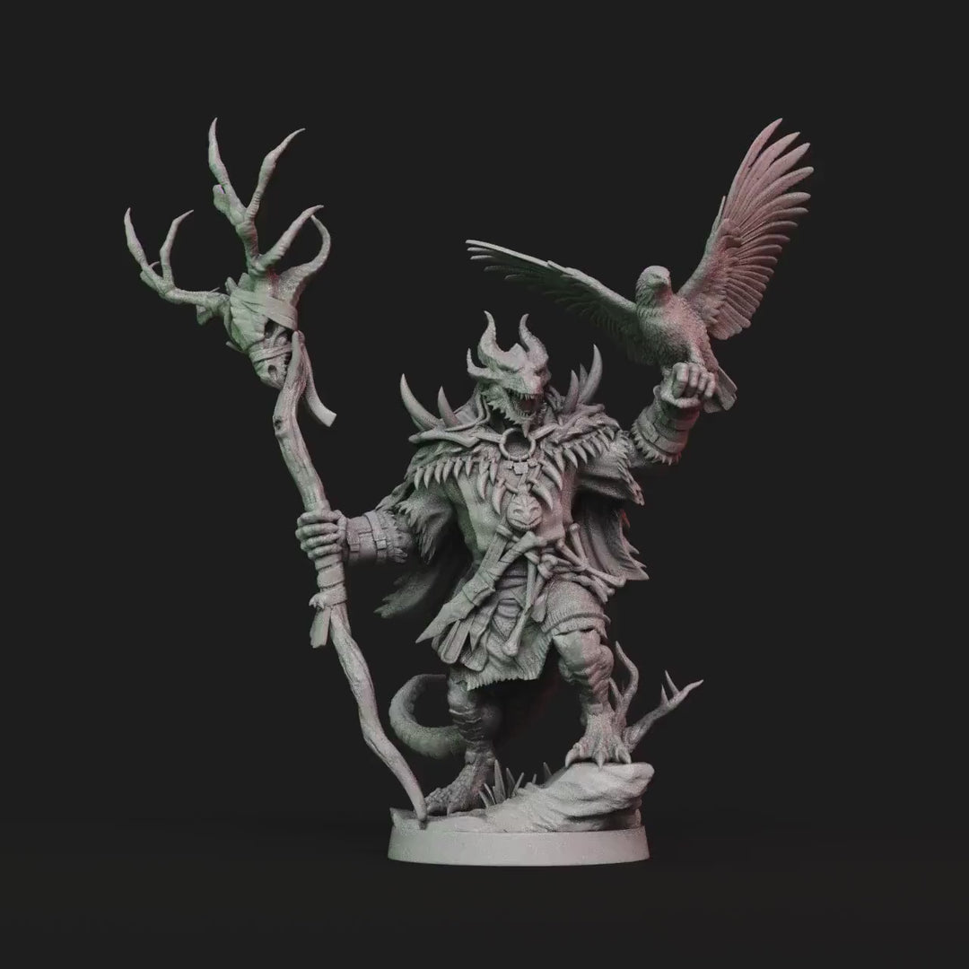 Dragonkin Druid Miniature STL | Digital Download
