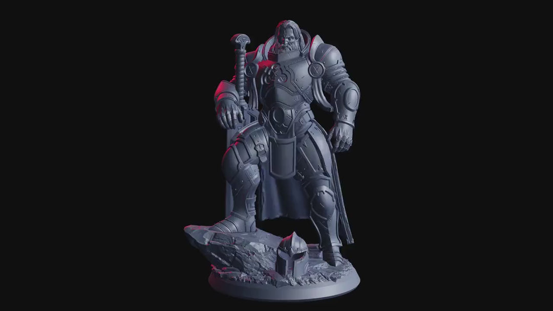 Human Paladin Fighter Greatsword Knight | Unpainted Resin Miniature | D&amp;D 5e Hero | 5 Scales