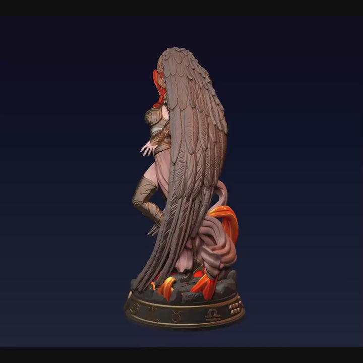 Female Angel Miniature | Aries Zodiac Sorceress NSFW Topless | UNPAINTED Resin DnD Pathfinder