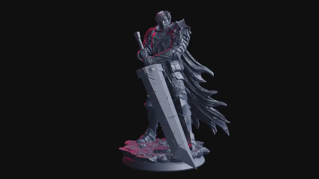 Knight Greatsword Fighter Miniature | Two Hand Sword Warrior | Resin 28mm 32mm 54mm 75mm 100mm