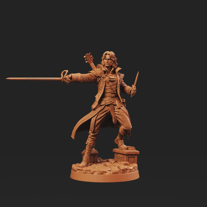 Half-Elf Swords Bard Miniature | Swashbuckler Duelist Rapier | Elaris Thorne | UNPAINTED Resin DnD 5E Pathfinder