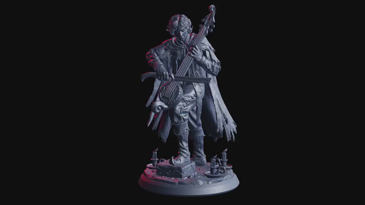 Bard Miniature | Fantasy Musician Spellcaster | UNPAINTED Resin DnD Pathfinder
