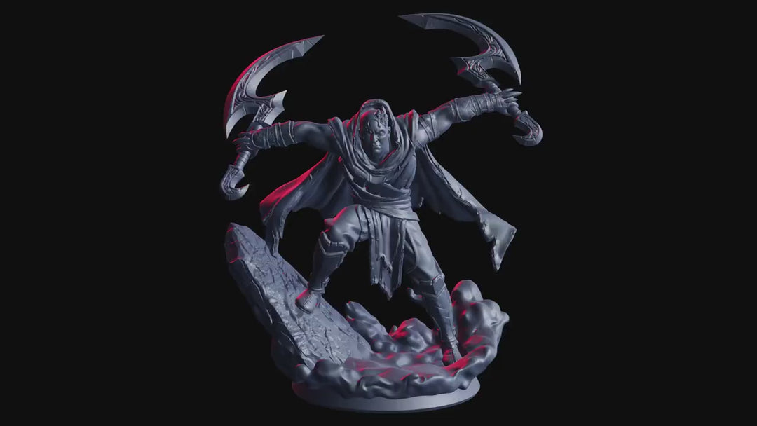 Human Rogue Assassin Miniature | Dual Scythe Soulblade PC NPC | UNPAINTED Resin