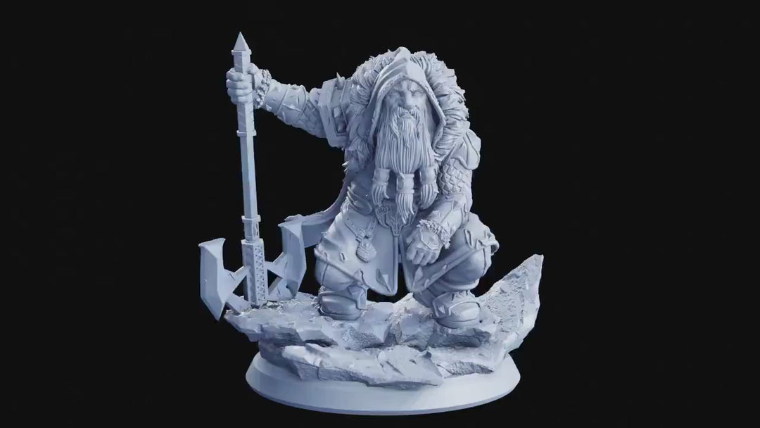 Dwarf Ranger Fighter PC NPC | 28mm,32mm,54mm,75mm,100mm Scale Resin Miniature | Dungeons and Dragons D&amp;D 5e Pathfinder | Flesh of Gods
