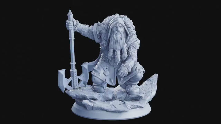 Dwarf Ranger Fighter PC NPC | 28mm,32mm,54mm,75mm,100mm Scale Resin Miniature | Dungeons and Dragons D&amp;D 5e Pathfinder | Flesh of Gods