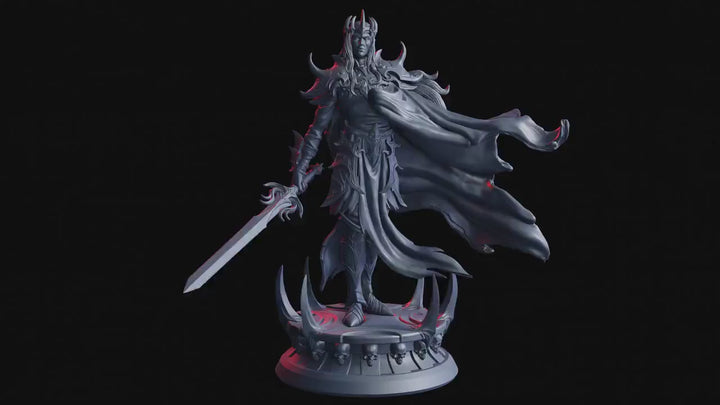 Fallen Paladin Shadow Knight Miniature Unpainted Resin D&amp;D 5e Pathfinder 5 Scales Boss Hero