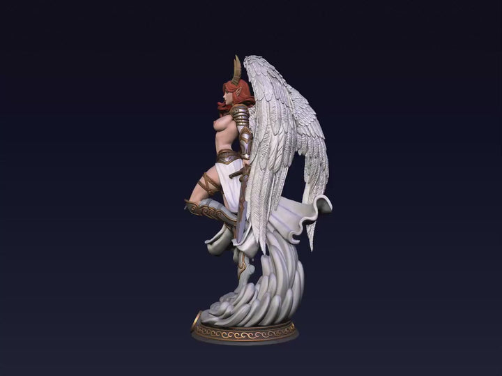 Female Angel Miniature | Taurus Zodiac Warrior NSFW Topless | UNPAINTED Resin DnD Pathfinder