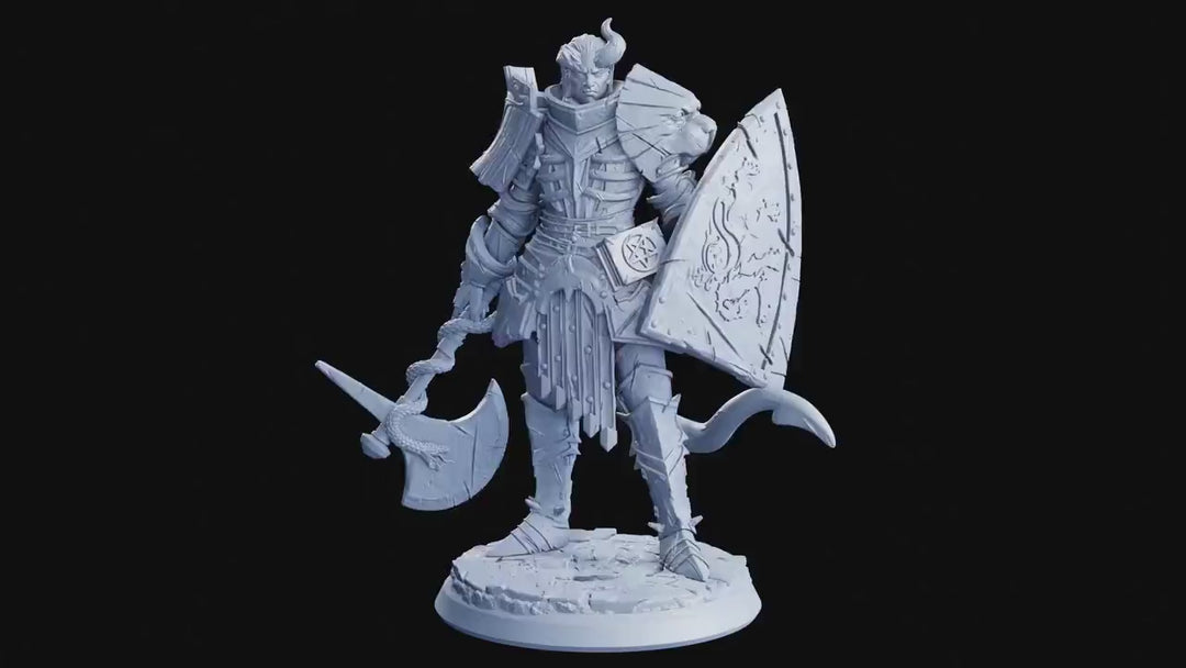 Tiefling Oathbreaker Paladin Fighter | 28mm, 32mm,54mm,75mm,100mm Scales | Player Character Mini  -D&amp;D 5e Pathfinder Figurine |Flesh of Gods