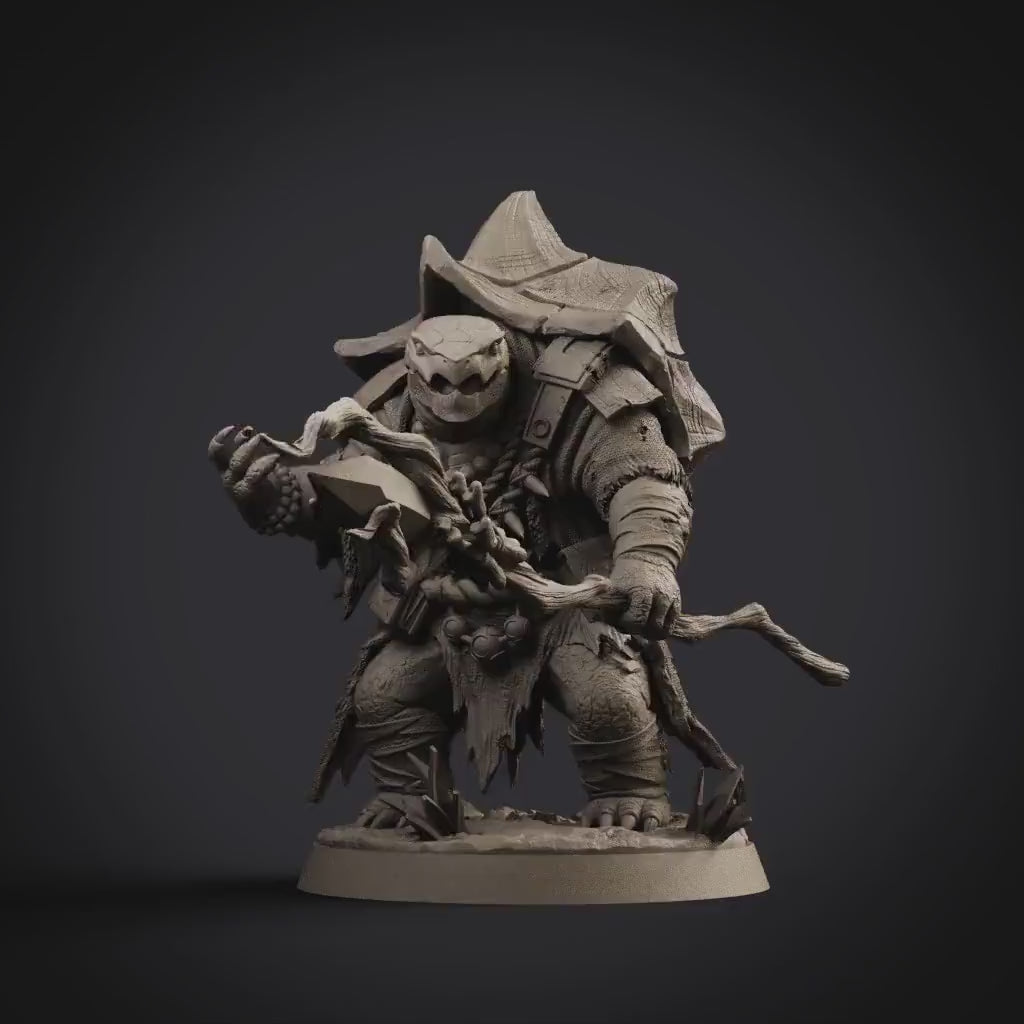 Turtlefolk Druid Miniature STL | Ravel Sylcarax | Digital Download