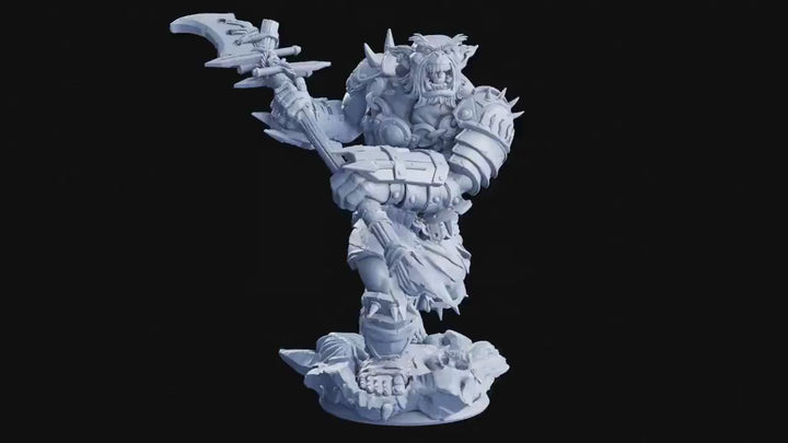 Bugbear Fighter Barbarian w/ Polearm PC NPC | 28mm,32mm,54mm,75mm,100mm Scales | Player Character D&amp;D 5e Pathfinder Figurine | Flesh of Gods