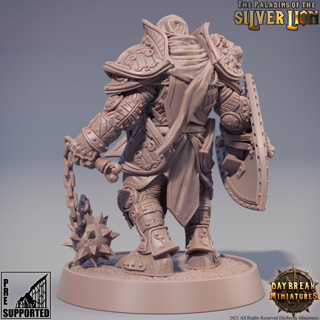 Paladin | Knight Templar | Miniature | Heavy Armor | Dungeons and Dragons | 28mm, 32mm,75mm Scales | Pathfinder | Figure for Painting|