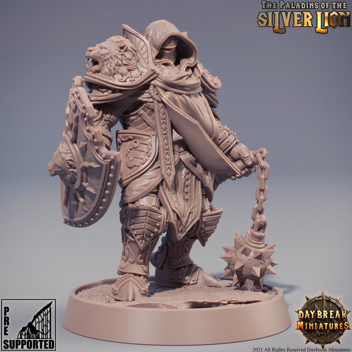 Paladin | Knight Templar | Miniature | Heavy Armor | Dungeons and Dragons | 28mm, 32mm,75mm Scales | Pathfinder | Figure for Painting|