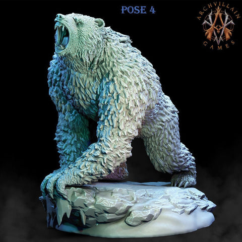 Bear miniature | Druid | Bear | Animal statue | 28mm | 32mm scale | Pathfinder | Figure for Painting | Resin | Dungeons and Dragons | rpg|