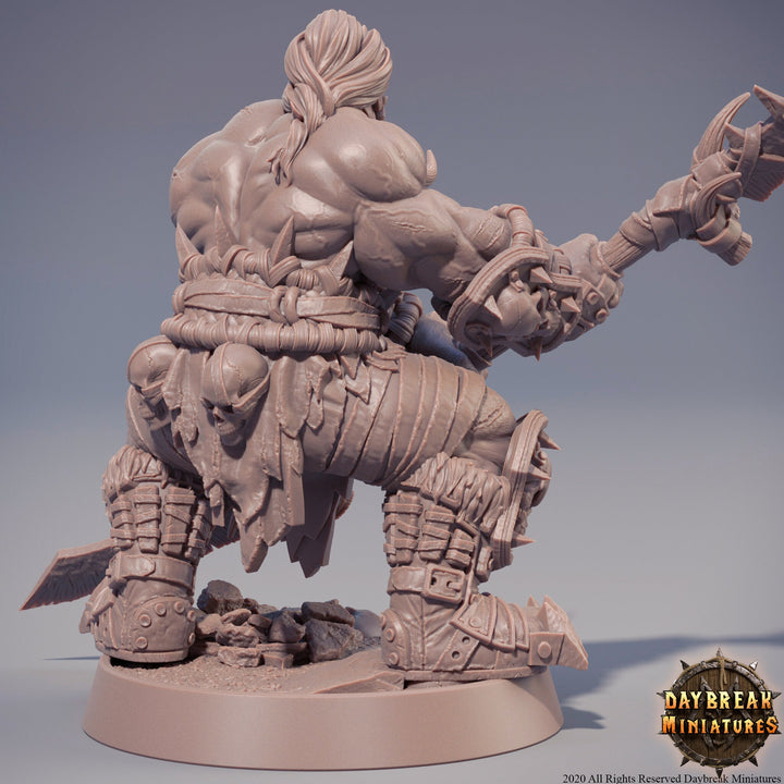 Orc War Chief | Orc barbarian | Polearm master | Megaboss | Dungeons and Dragons | 28mm | 32mm | 75mm Tall  Pathfinder | Barbarian|