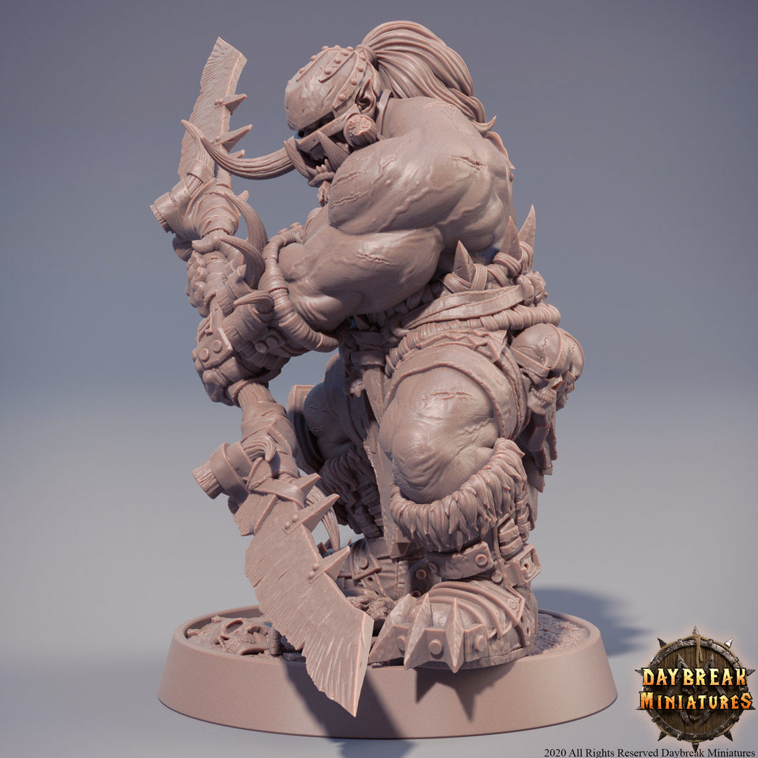Orc War Chief | Orc barbarian | Polearm master | Megaboss | Dungeons and Dragons | 28mm | 32mm | 75mm Tall  Pathfinder | Barbarian|