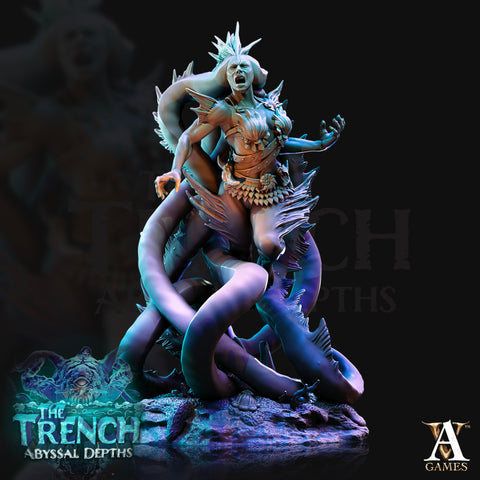 Cecaelia -Female Aquatic Monster | Resin Miniature | Dungeons and Dragons | 28mm | 32mm | Pathfinder Cecaelia | DnD 5e | Underwater |