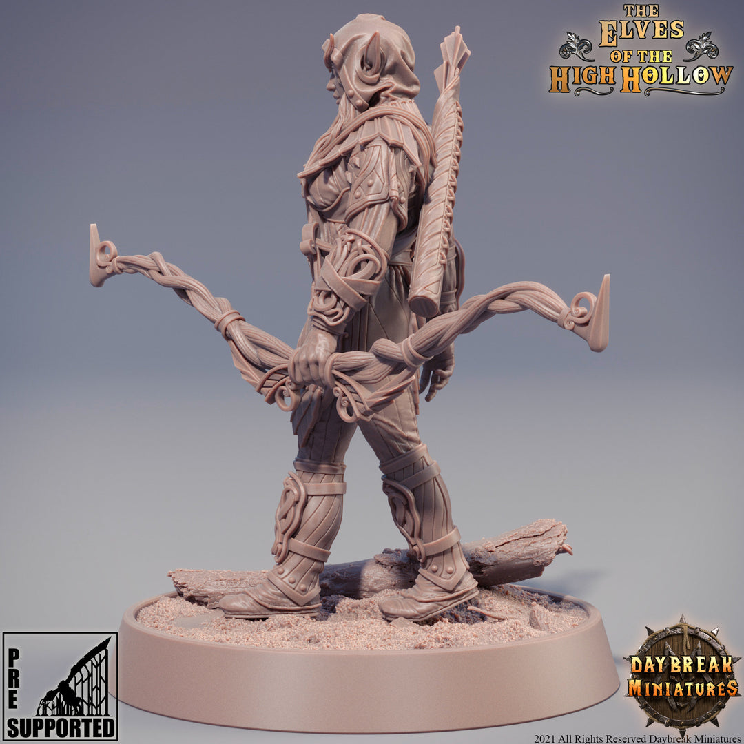 Female Wood Elf Ranger Archer | Elf Fighter | Miniature | 28mm Scale | 32mm Scale | 75mm  | Pathfinder Figure | Elf Figurine unpainted|