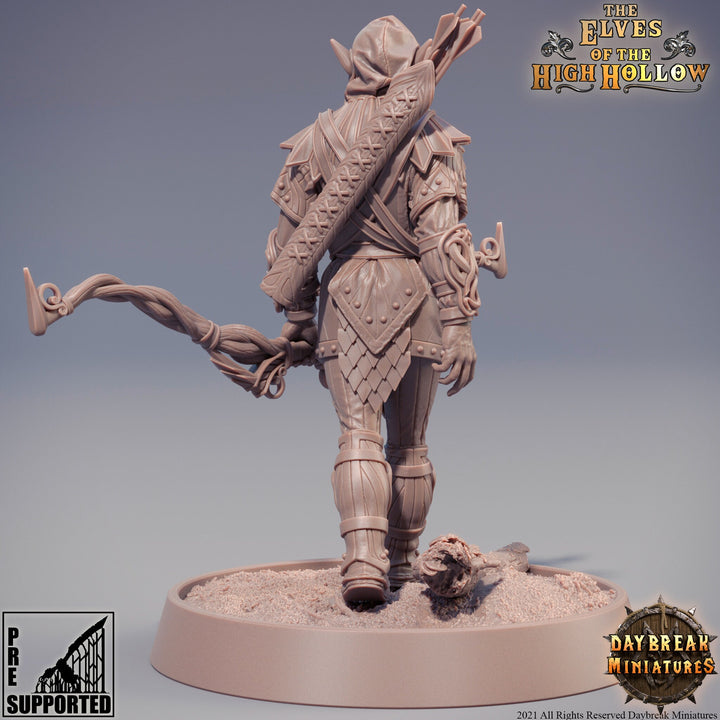 Female Wood Elf Ranger Archer | Elf Fighter | Miniature | 28mm Scale | 32mm Scale | 75mm  | Pathfinder Figure | Elf Figurine unpainted|