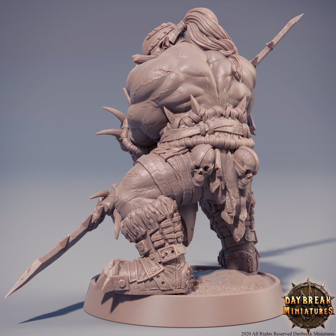 Orc War Chief | Orc barbarian | Polearm master | Megaboss | Dungeons and Dragons | 28mm | 32mm | 75mm Tall  Pathfinder | Barbarian|