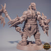 Half-orc Barbarian|Orc War Chief | Player character | Miniature | Megaboss | Dungeons and Dragons | 28mm | 32mm | 75mm tall Pathfinder |