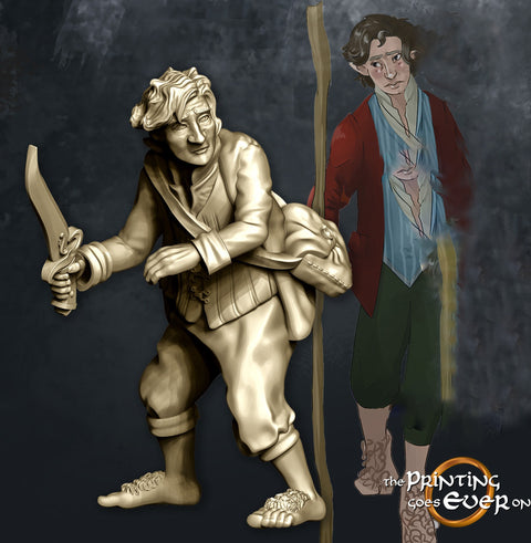 Halfling Adventurer Rogue 2 poses | 28mm Scale | 32mm Scale | Pathfinder Figure | DnD | Figurine unpainted |