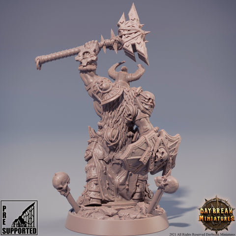 Evil Fighter Mace and Shield | Blood Warriors | 28mm, 32mm, 75mm | Miniature | Dungeons and Dragons | Pathfinder | DnD