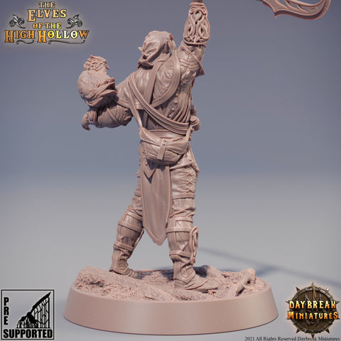 Wood Elf Ranger Polearm Master | Beast Master Ranger with Hawk | Miniature | 28mm Scale | 32mm Scale | 75mm Scale | Pathfinder Figure| DnD |