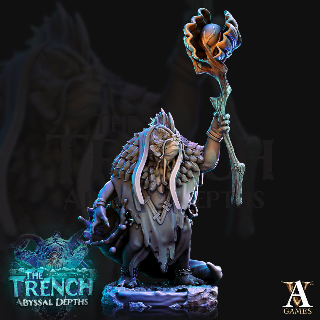 Kuo-Toa Archpriest | Resin Miniature | 32mm | Dungeons and Dragons Miniatures | Pathfinder Miniatures | DnD 5e | Underwater | Role Playing |