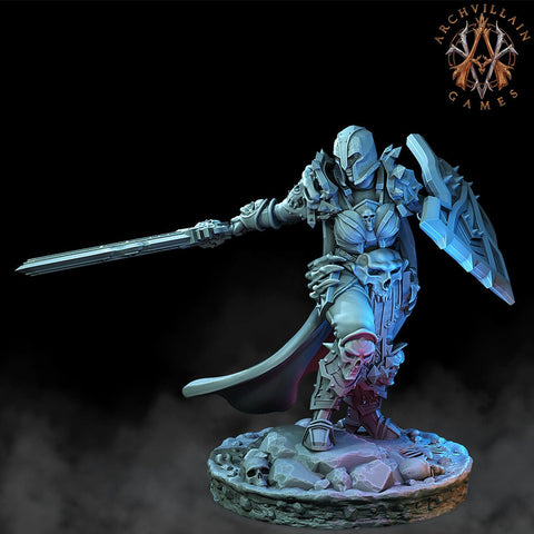 Oathbreaker Female Paladin Chaos Knight Unpainted Miniature | 28mm, 32mm, 75mm Scales | Dungeons and Dragons | Pathfinder | Frostgrave | DnD