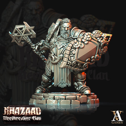 Dwarf Fighter with shield Resin Miniatures | Dungeons and Dragons | 28mm, 32mm, 75mm | Pathfinder | Figure for Painting|