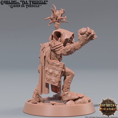 Goblin Wizard Shaman | Miniatures | Dungeons and Dragons | 28mm, 32mm, 75mm scale| Pathfinder | Figure for Painting| Skragrott the Loonking