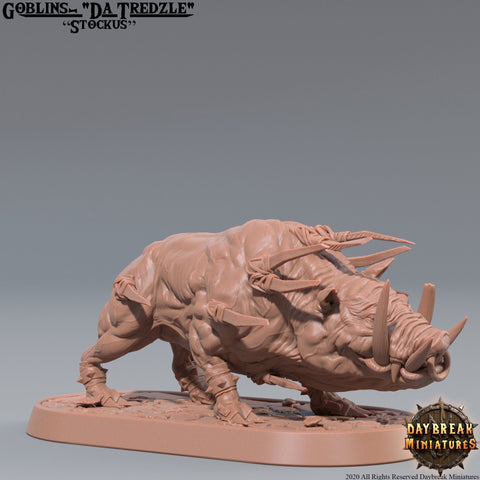 War Boar | DnD Miniatures | Dungeons and Dragons | 28mm, 32mm, 75mm scale| Pathfinder | Figure for Painting| Gloomspite Glitz