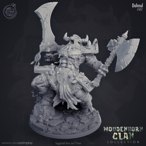 Giant Minotaur Prince  | 32mm Scale | 90mm Tall | Dungeons and Dragons Miniatures  | Pathfinder Minotaur | DnD Mini | Tabletop RPG ||