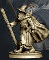 Human Mage Fighting w/ Staff and Walking | Miniature | 28mm Scale | 32mm Scale | Pathfinder Figure | DnD | Human Wizard Figurine unpainted |