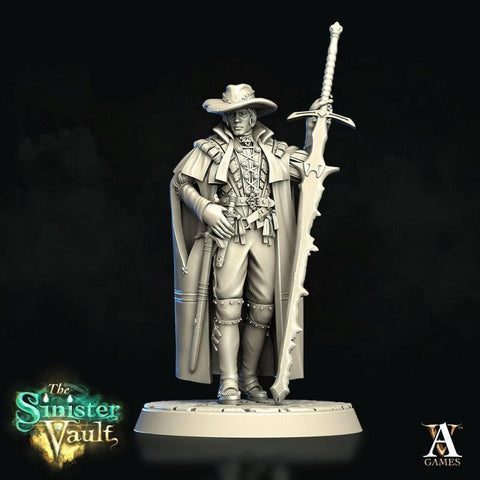 Witch Hunter | Blood Hunter| Ranger Monster Slayer Miniatures Great Sword | Dungeons and Dragons | Pathfinder | Figure for Painting |