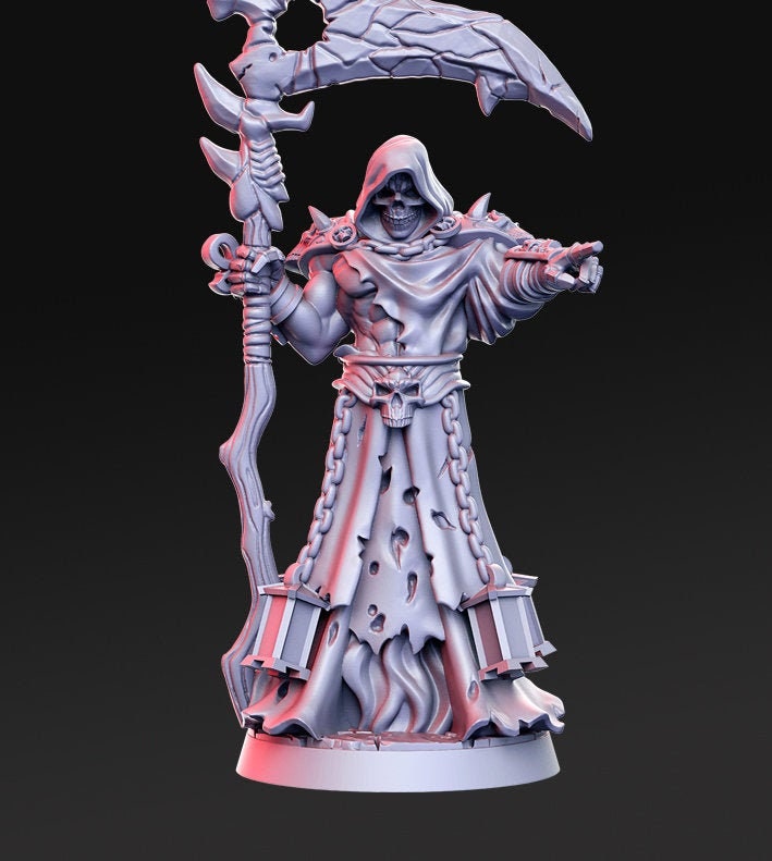 Death Spirit Ravenloft | Grim Reaper | Undead Miniature | Dungeons and Dragons | 28mm | 32mm | Pathfinder | Figure for Painting