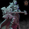 Oathbreaker Female Paladin Chaos Knight Unpainted Miniature | 28mm, 32mm Scales | Dungeons and Dragons | Pathfinder | Frostgrave | DnD
