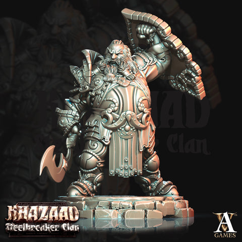 Dwarf Fighter with shield Resin Miniatures | Dungeons and Dragons | 28mm, 32mm, 75mm | Pathfinder | Figure for Painting|