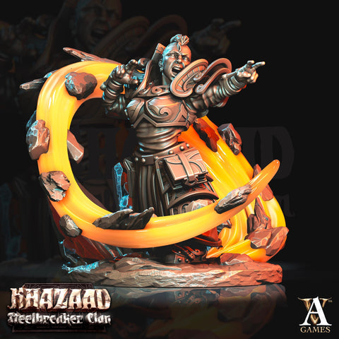 Dwarf Female Wizard Miniature | Mountain Dwarf | Dungeons and Dragons | 28mm, 32mm, 75mm Scales| Pathfinder | Unpainted |