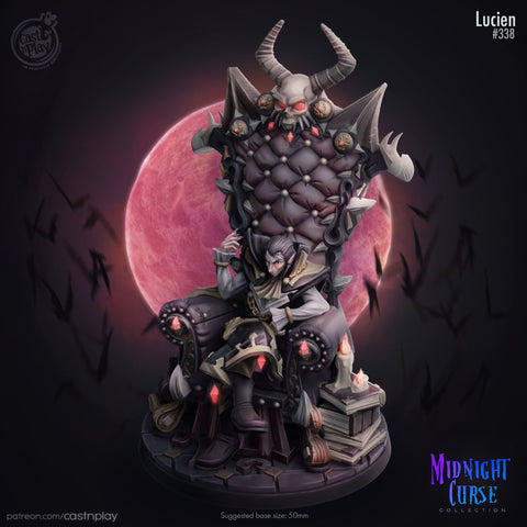Vampire Lord Strahd on throne | 28mm, 32mm, 75mm Scale | Undead Dungeons and Dragons 5e Miniatures | Pathfinder | Figurine | DnD Mini |
